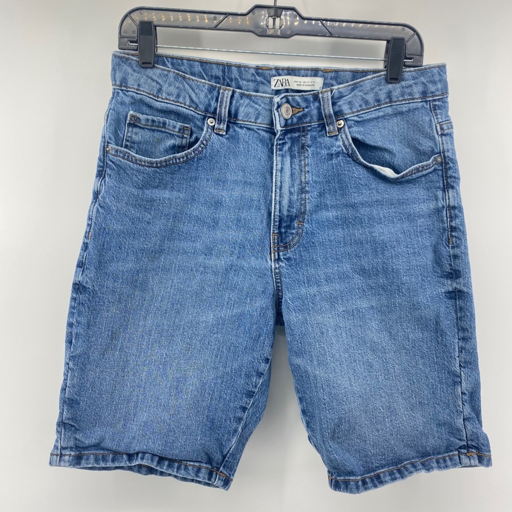 Zara Denim Shorts‎ Mens 31 Blue Medium Wash Five Pocket Casual Summer 962